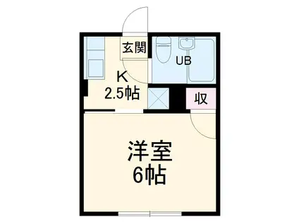 シティハイム尾崎(1K/2階)の間取り写真