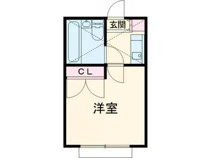 スカイピア赤塚(1K/1階)の間取り写真