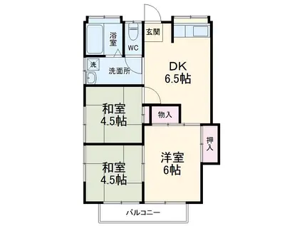 座間コーポ(3DK/2階)の間取り写真