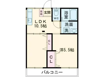オルテパル(1LDK/1階)の間取り写真