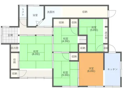 常磐線 赤塚駅 徒歩40分 2階建 築69年(5K)の間取り写真