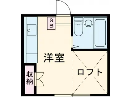 高尾シティコーポ(ワンルーム/1階)の間取り写真