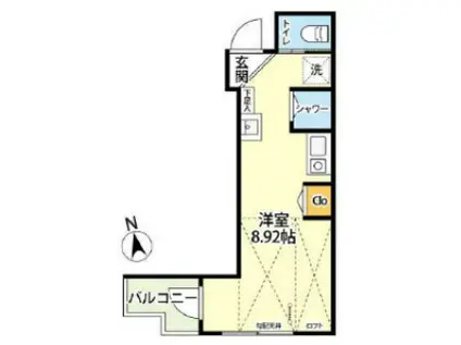ラプロバンスドゥ五反野壱番館(ワンルーム/3階)の間取り写真