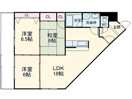 アダージョ住吉(3LDK/3階)の間取り写真
