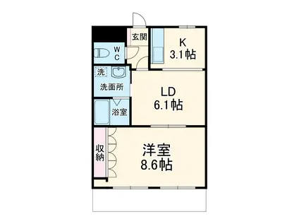 プライムハイツ(1LDK/2階)の間取り写真