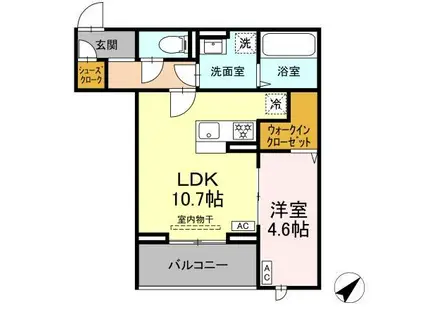 CLASSEUM都賀(1LDK/2階)の間取り写真