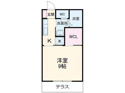 ビジュー(1K/1階)の間取り写真