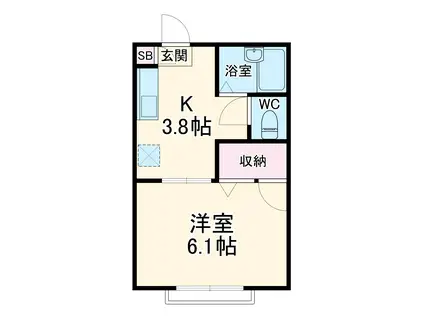 NEO21(1DK/1階)の間取り写真