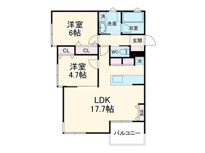 シベール御器所(2LDK/3階)の間取り写真