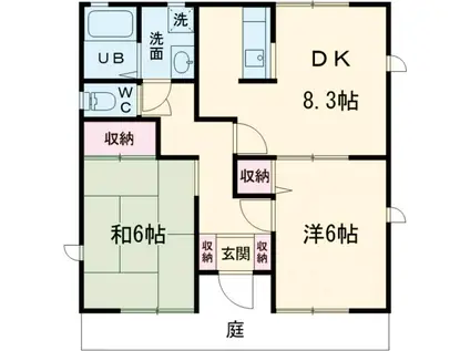 水戸線 結城駅 徒歩14分 1階建 築25年(2DK)の間取り写真
