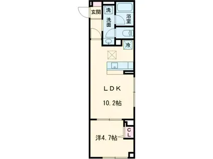 セレスティア青井Ⅱ(1LDK/2階)の間取り写真