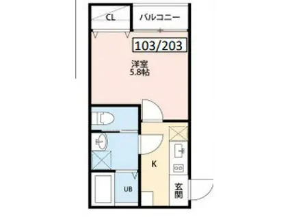 SAKURA AN(1K/1階)の間取り写真