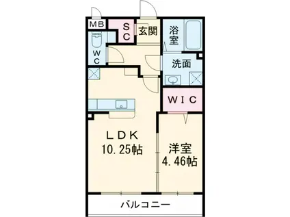 ルタン リッシュ(1LDK/2階)の間取り写真