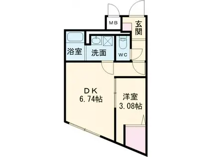 ユーレジデンス武蔵小山(1DK/1階)の間取り写真