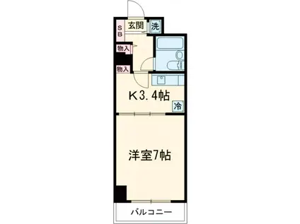 コスモリード八王子(1DK/3階)の間取り写真