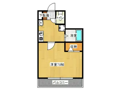 ヒューマンヒルズⅢ(1K/2階)の間取り写真