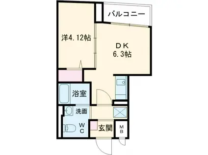 ユーレジデンス武蔵小山(1DK/2階)の間取り写真