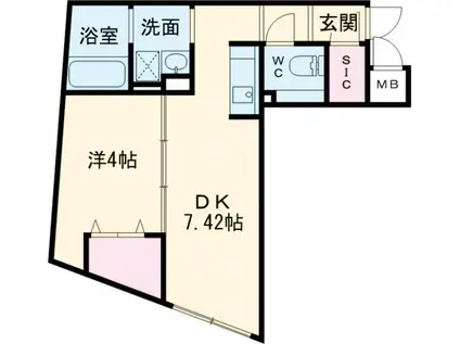 ユーレジデンス武蔵小山(1DK/1階)の間取り写真