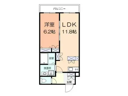 エバーグリーンフォレスト(1LDK/4階)の間取り写真