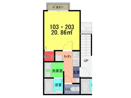 LF武里(1K/1階)の間取り写真