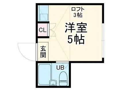梶ヶ谷スチューデントパレスB棟(ワンルーム/2階)の間取り写真