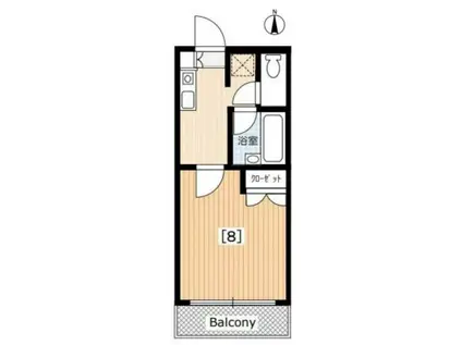 阪急電鉄京都線 長岡天神駅 徒歩9分 5階建 築31年(1K/5階)の間取り写真