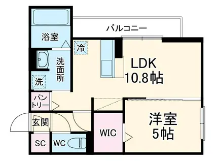 グラシューズ(1LDK/2階)の間取り写真
