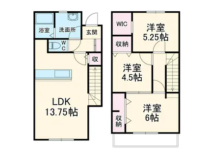 リーブルファイン楠町(3LDK/1階)の間取り写真