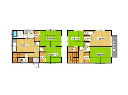 相模線 番田駅(神奈川) 徒歩15分 2階建 築52年(5K)の間取り写真