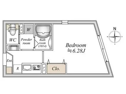 LIVEFLAT巣鴨(1K/2階)の間取り写真