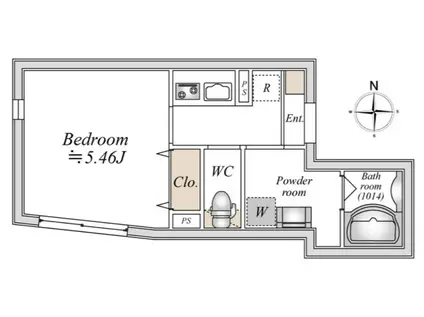 LIVEFLAT巣鴨(1K/2階)の間取り写真