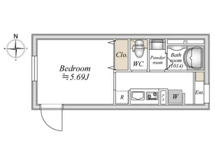 LIVEFLAT巣鴨(1K/3階)の間取り写真