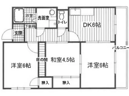 メゾン松之浜(3DK/3階)の間取り写真