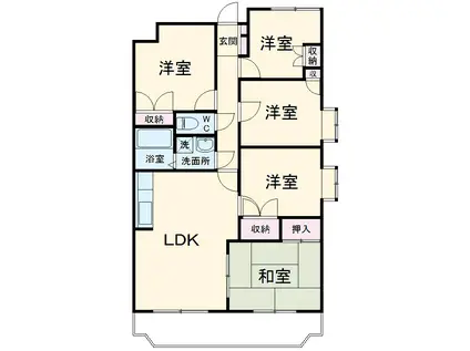 ツインベル・ローズ館(4SLDK/6階)の間取り写真