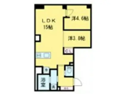 西尾久五丁目マンション(2LDK/3階)の間取り写真