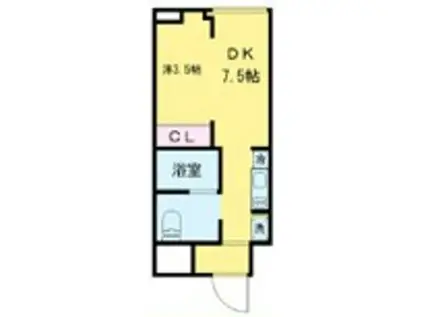 西尾久五丁目マンション(ワンルーム/7階)の間取り写真