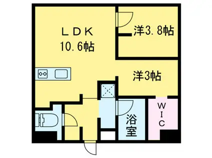 西尾久五丁目マンション(2LDK/9階)の間取り写真