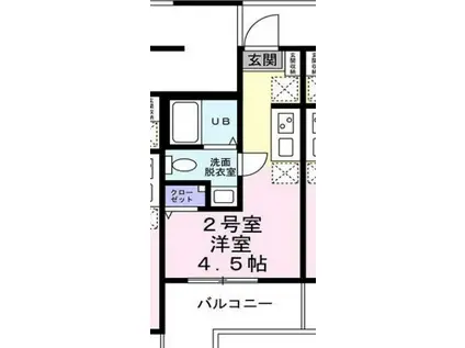 カーム登戸(ワンルーム/2階)の間取り写真