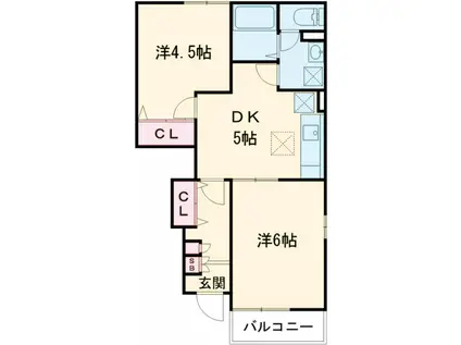 TOKYO233(2DK/1階)の間取り写真