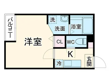 VILLA東大宮(1K/2階)の間取り写真