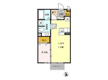 メゾン・ド・コンフォール(1LDK/1階)の間取り写真