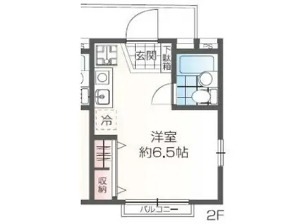 K&Yコーポ(ワンルーム/2階)の間取り写真