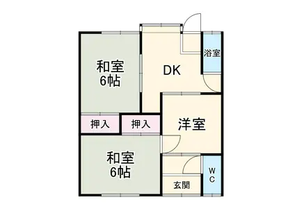 明知山 北棟(3DK/1階)の間取り写真