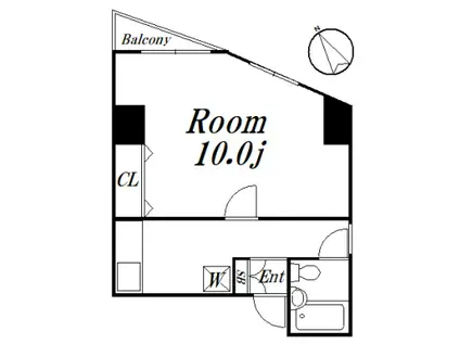 ベルメゾン西荻(1K/4階)の間取り写真