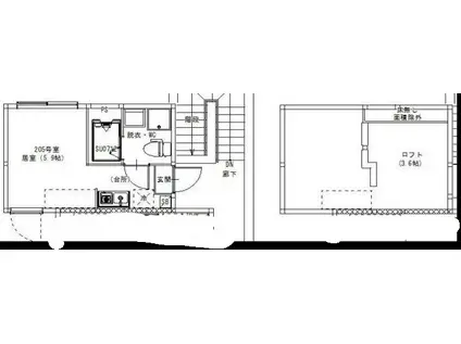 金町BASE(ワンルーム/2階)の間取り写真