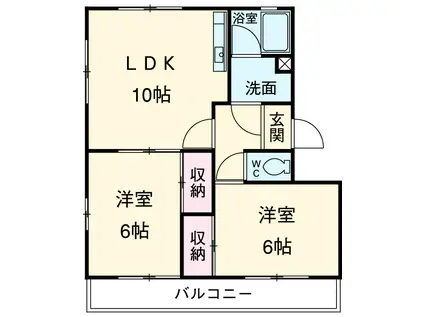 MUSE.K(2LDK/1階)の間取り写真