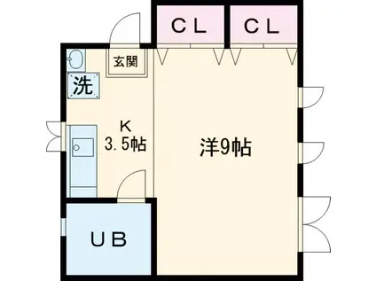 APPLE&SOMETHINGELSE(ワンルーム/2階)の間取り写真