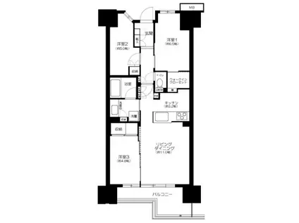 ルネ八王子トレーシア(3LDK/8階)の間取り写真