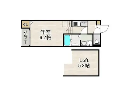 ハーモニーテラス切戸町Ⅲ(1K/1階)の間取り写真