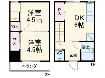遠藤ハイツ(2DK/1階)の間取り写真